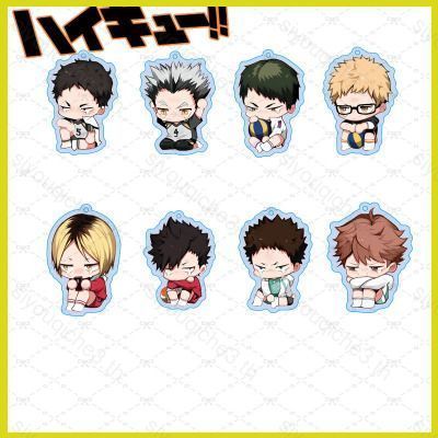 และ3 ไฮคิว!! พวงกุญแจอะคริลิค Hinata Shoyo Kageyama Kenma Crying Face อะนิเมะพวงกุญแจกระเป๋าจี้น่ารั
