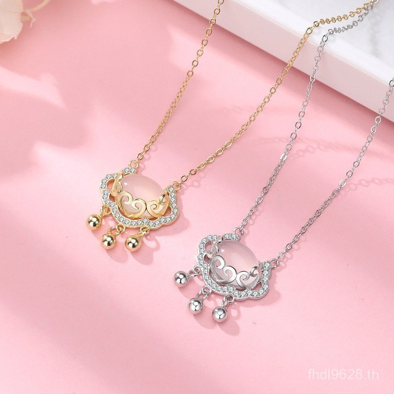 จี้กระดูกไหปลาร้า สังกะสีเงินส925 พร้อมโซ่ล็อกสร้อยคอ ออกแบบมงคลเมฆและพู่โมรา ปี2022 1FDW