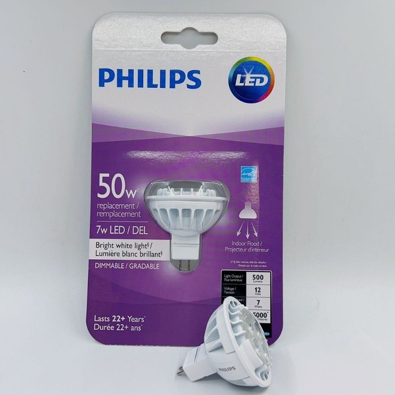 หลอด LED แก้ว Philips MR16 7W Philips MR16 7W LED Lamp - 930 36D ปรับความสว่างได้ 500LM 12VDC (นำเข้