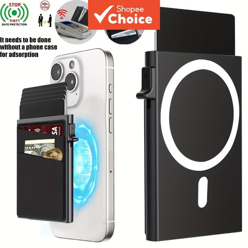 ผู้ถือบัตรปิดกั้น RFID สําหรับผู้ชายพร้อมพิมพ์บางอัตโนมัติป๊อปอัพสําหรับ ไอโฟน 1 ชิ้น