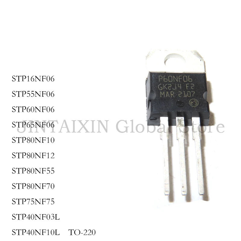 5PCS STP60NF06 P60NF06 STP60NF06L STP65NF06 STP16NF06 STP40NF10L STP55NF06 STP80NF70 STP80NF12 STP75