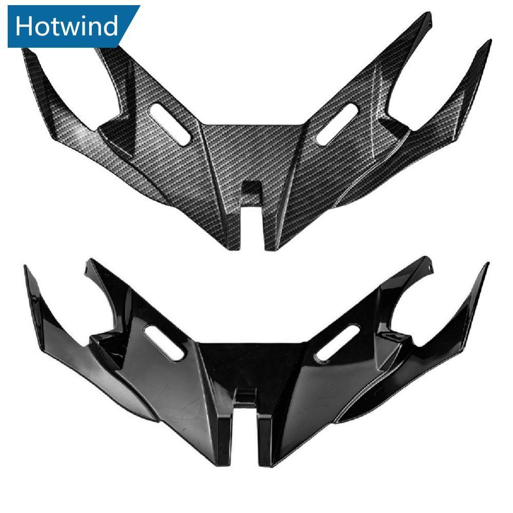 HW รถจักรยานยนต์ Winglet Aerodynamic Wing Shark Fin Air Intake Wing ด้านหน้าสปอยเลอร์คาง & Wind Spli