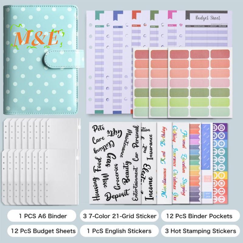 [M&E] ใหม่ A6 หนัง Notebook Binder รีฟิล 6 แหวน Budget Binder สําหรับ A6 กระดาษฟิลเลอร์, ใบหลวมส่วนบ