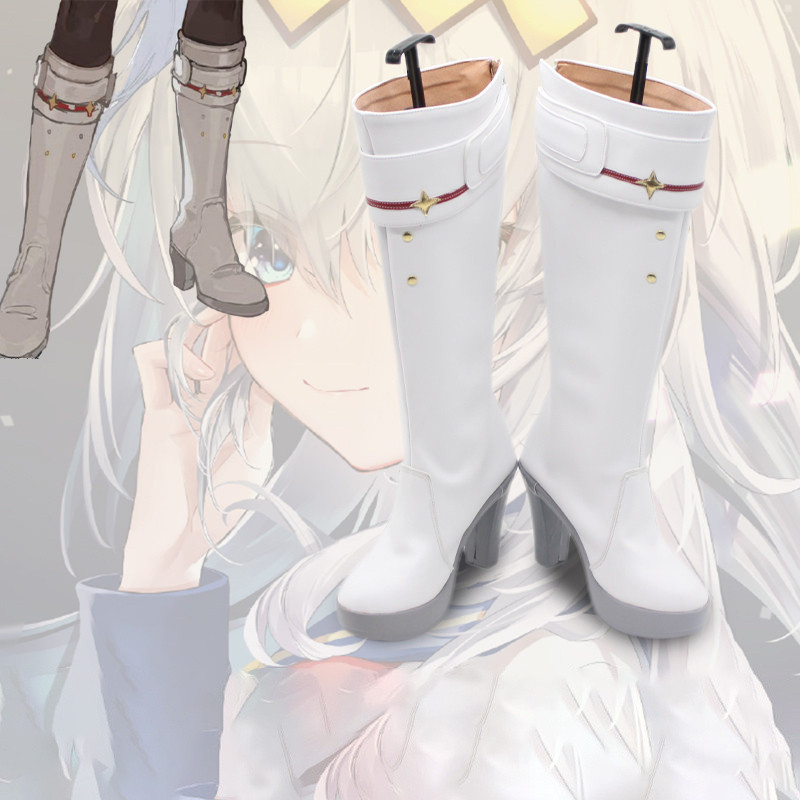 Uma Musume Pretty Derby Oguri Cap White Knee-High Cosplay Boots Anime Game Character Shoes