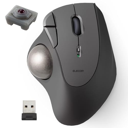 Elecom Wireless Trackball Mouse, Wireless 2.4GHz IST Series, 5 Buttons, Thumb Operation, Artificial 