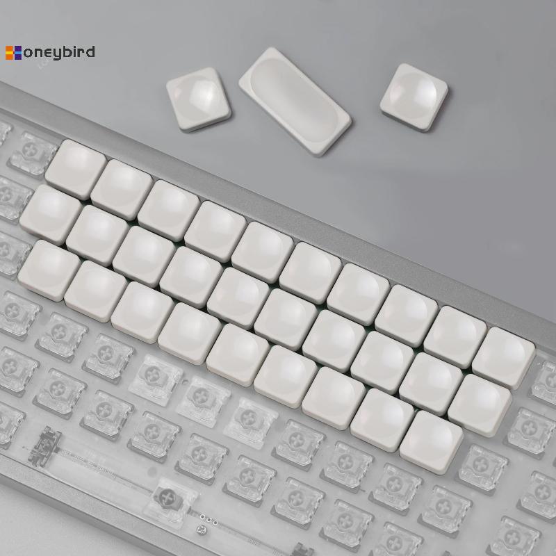 Kaleidoscope 10pcs สีขาว CFX Low Profile PBT Keycaps สําหรับ Chosfox LCK Low Profile MX Gaming คีย์บ
