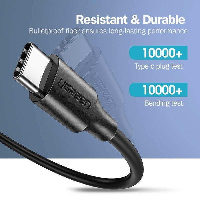 UGREEN สายชาร์จเร็ว USB C ถึง USB C Type-C Data Cable 60W สําหรับแล็ปท็อป Macbook PC คอมพิวเตอร์