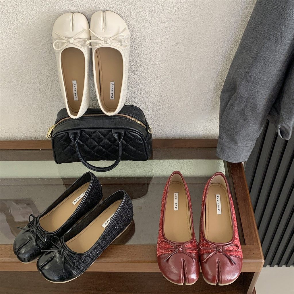 TT Sweet Bowknot Shoes Womens Slip-On Ballet Shoes Peas Shoes