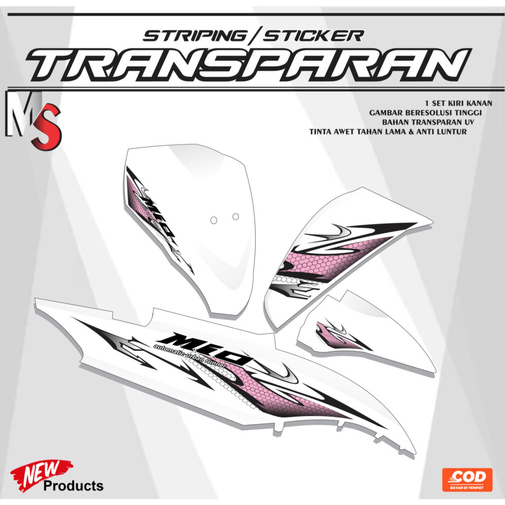 สติ๊กเกอร์/โปร่งใส Mio J Varky V4 MS008 Striping Mio GT โปร่งใส MS