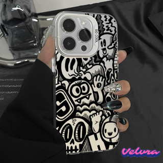 เคส สำหรับ IPhone 11 12 13 14 15 16 Pro MAX 14 15 Plus XR XSmax 7PLUS เปลือกป้องกันการตกของมอนสเตอร์กราฟฟิตี้สร้างสรรค์