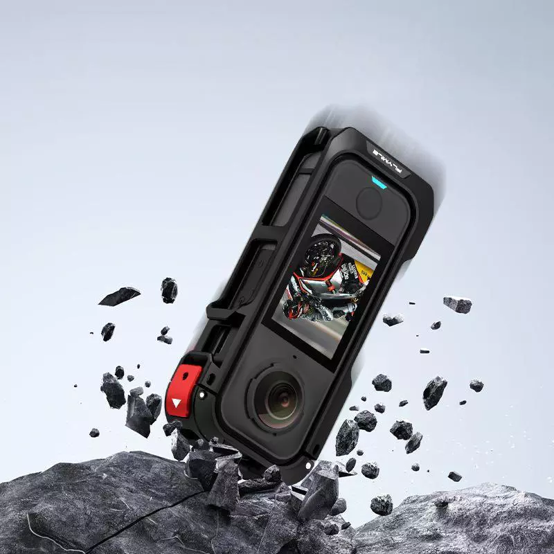 FLYMILE เหมาะสําหรับกล้องพาโนรามา Insta360 X4 Air เคสป้องกันตัวโลหะ, กรอบป้องกันกล้องแอคชั่นและอุปกรณ์เสริมฝาครอบป้องกัน thumbnail 4