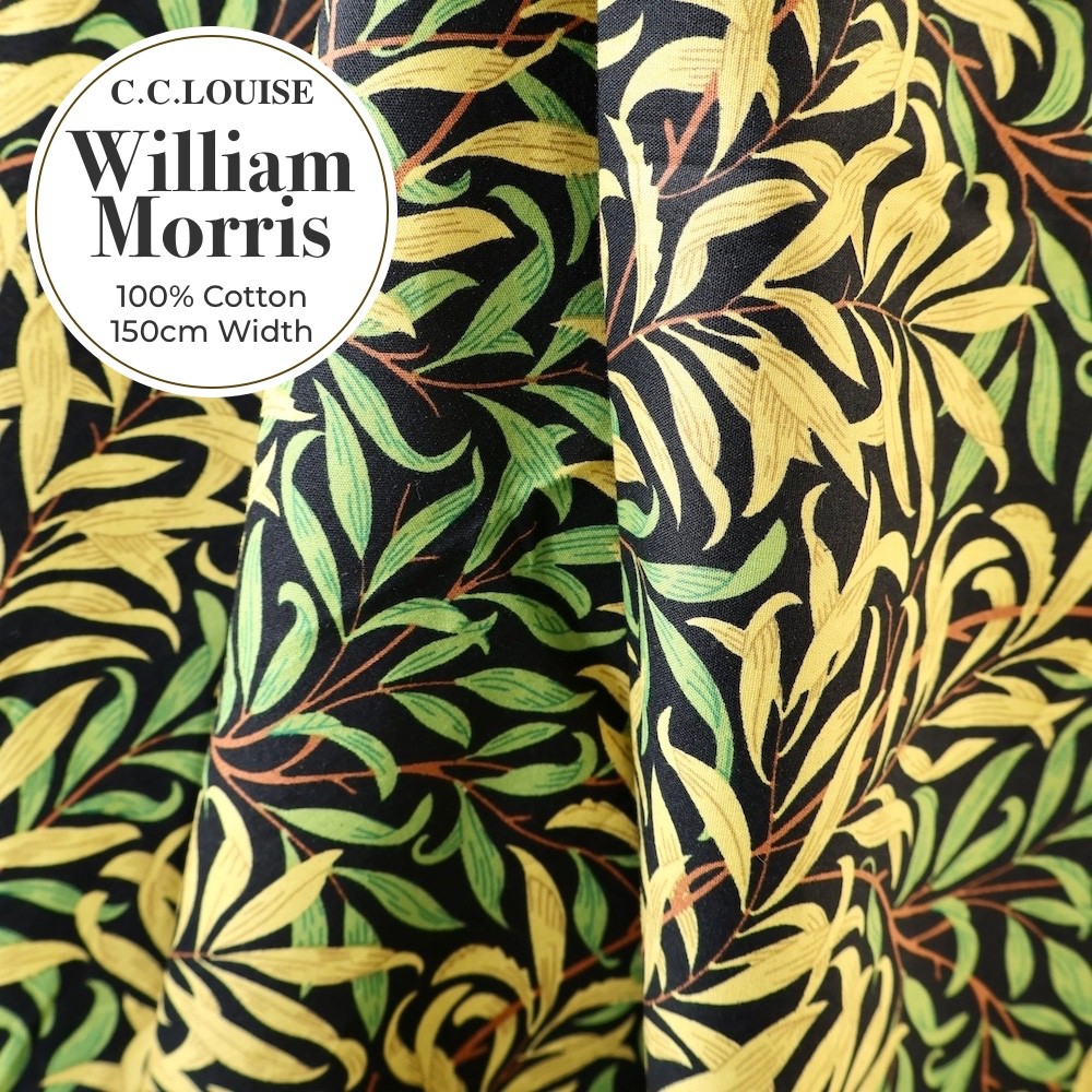 Liberty London Morris Legacy Pre-cut ผ้าพิมพ์ลาย poplin คอตตอน 100%, William Morris classic botanica