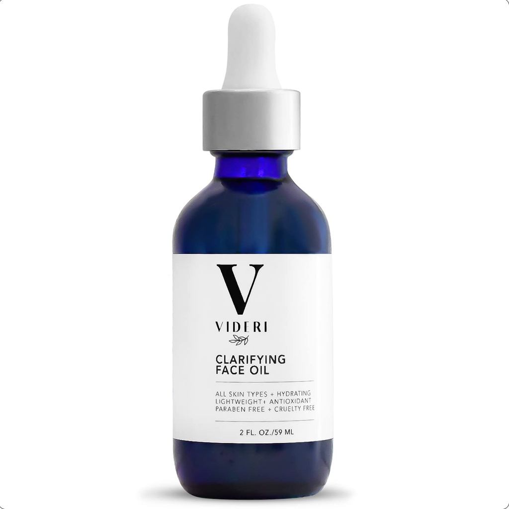 Videri Gua Sha Face Oil - Anti Aging Organic Face Serum, Grapeseed, Argan, Grapefruit & Vitamins C &