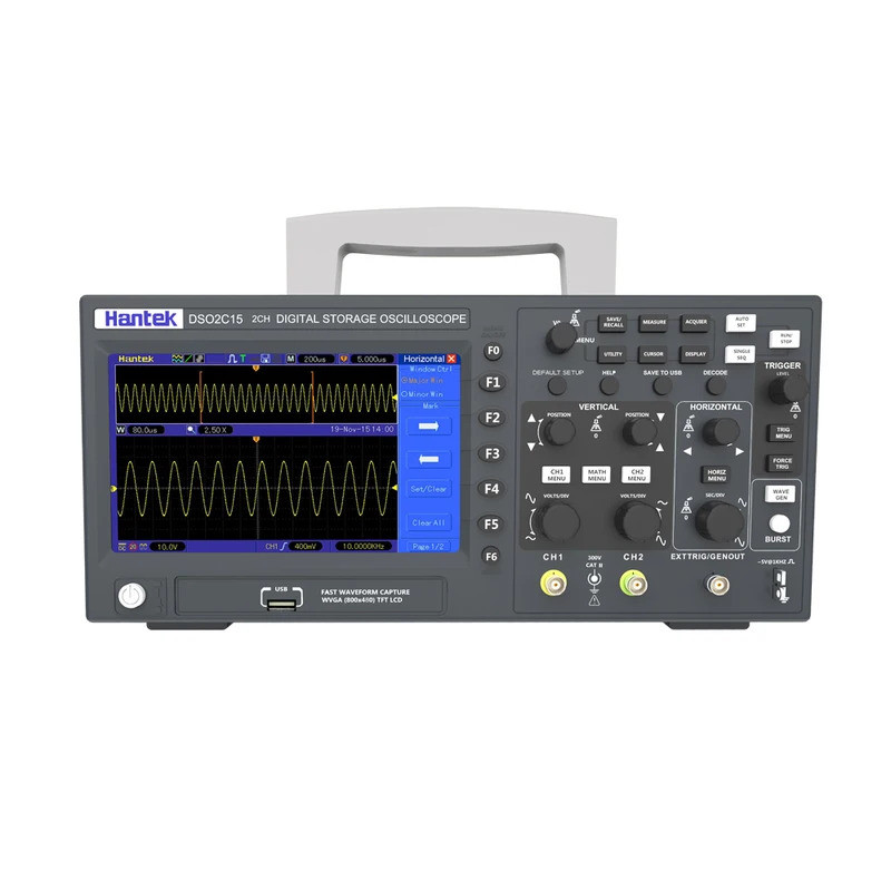 Hantek Digital Oscilloscope DSO2D15 2C15 2D10 2C10 2 ช่อง 100Mhz/150Mhz 25MHz สัญญาณเครื่องกําเนิดไฟ