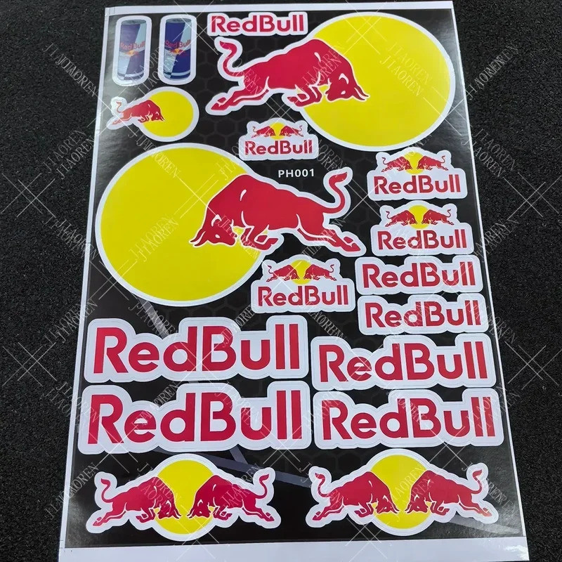 Red Bull Logo Motorcycle Stickers Helmet Decal Kit