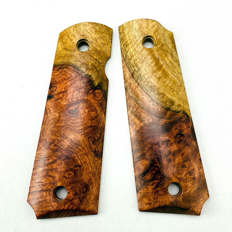 1911 Handguard 1911Grips Myanmar Rosewood Gall ไม้ Tumor Board วัสดุจับวัสดุ