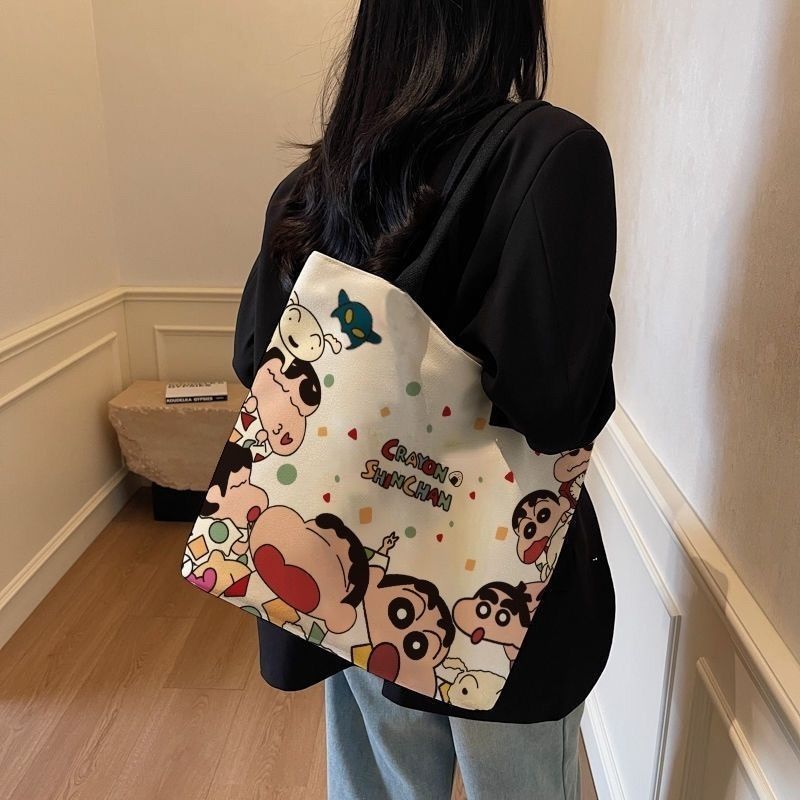 11 Student Commuter Shoulder Tote Bag Tote Bag Cute Commuter Portable Diagonal All-Match กระเป๋าผ้าใบการ์ตูนหนาพิเศษ Student Commuter Shoulder Tote Bag Tote2220260122 - รูปที่ 6