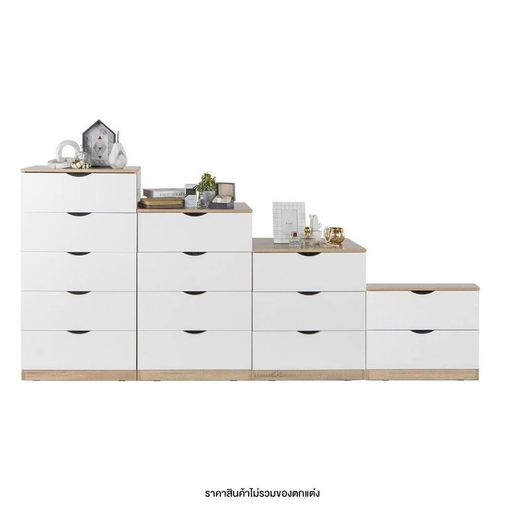 SB Design Square ชุดตู้ลิ้นชักเก็บของ Pody 240 ซม. สีไม้อ่อน  แบรนด์ KONCEPT FURNITURE