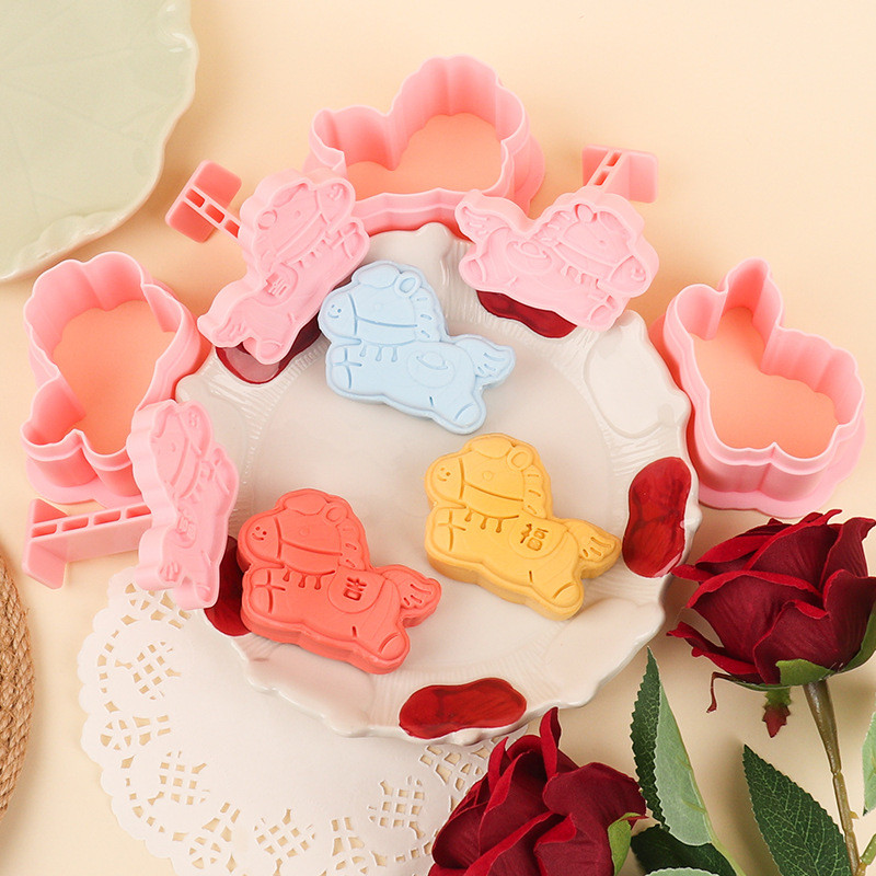 2026 ปีมะเมีย Blessing Mooncake แม่พิมพ์ Dajima Pastry แม่พิมพ์ Ingot BMW 3D แม่พิมพ์เค้ก diy ขนมกดแ