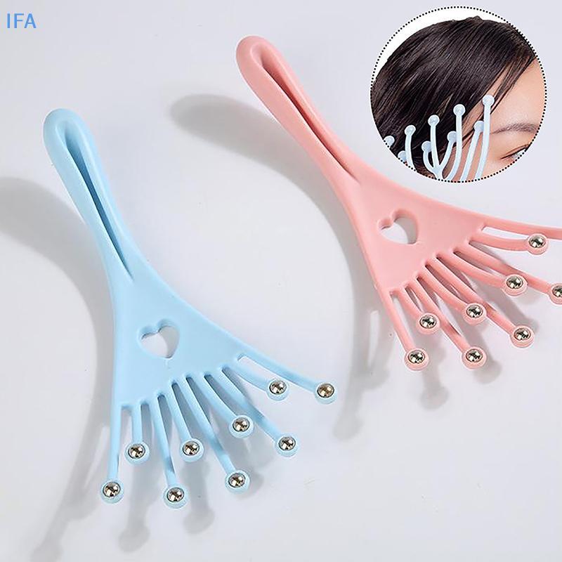 IFA หัวนวดหนังศีรษะ Neb Roller Five Finger 9 Claws Steel Ball Hand Held Relax Spa Hair Care สําหรับผ