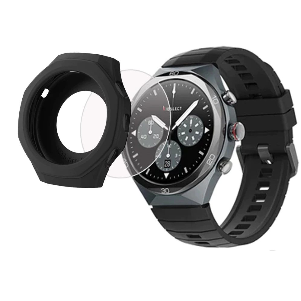 สําหรับKieslect AI Smartwatch Elite2 กรณีสมาร์ทนาฬิกาซิลิโคนกรอบกันชนป้องกันหน้าจอฟิล์มKieslect AI Smartwatch Elite 2 กรณี