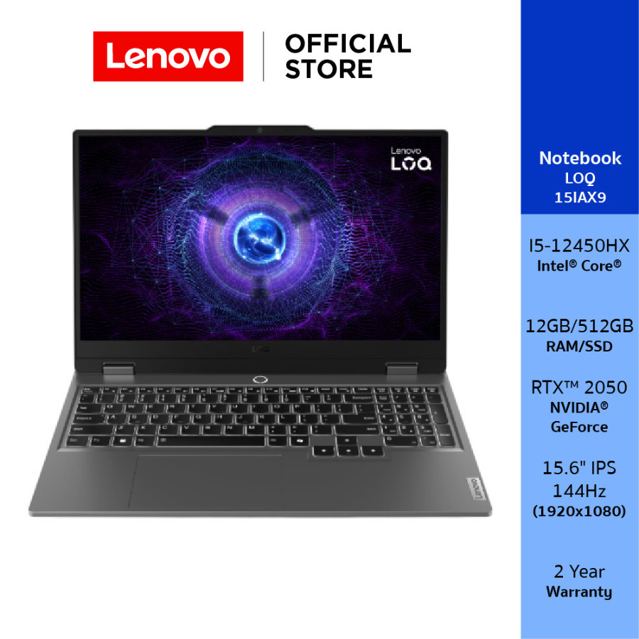 [ผ่อน 0%]Lenovo LOQ 15IAX9(83GS00CNTA)Notebook Intel I5-12450HX Nvidia GeForce RTX 2050 15.6" IPS 14