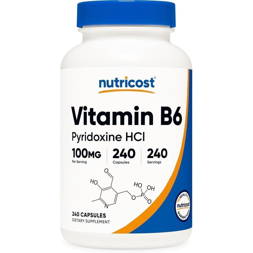 Nutricost วิตามิน B6 100mg, 240 แคปซูล
