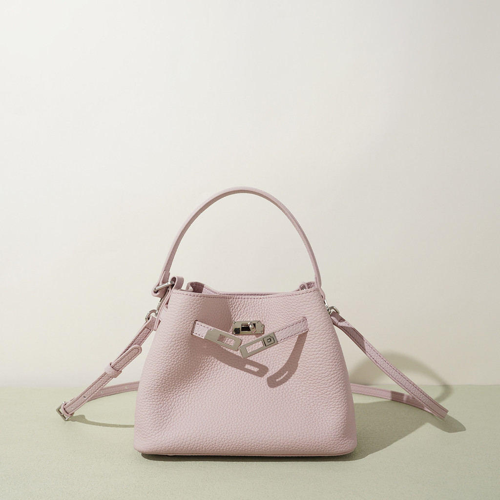 [High-End Mini Bucket Bag] First Layer Cowhide All-Match Portable Cross-Body Bag Buyjou Home Furnishing ️