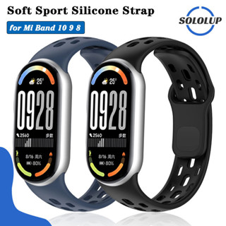สายนาฬิกาซิลิโคนกีฬา for Mi Band 10 9 8 สายรัดข้อมือและสายเข…