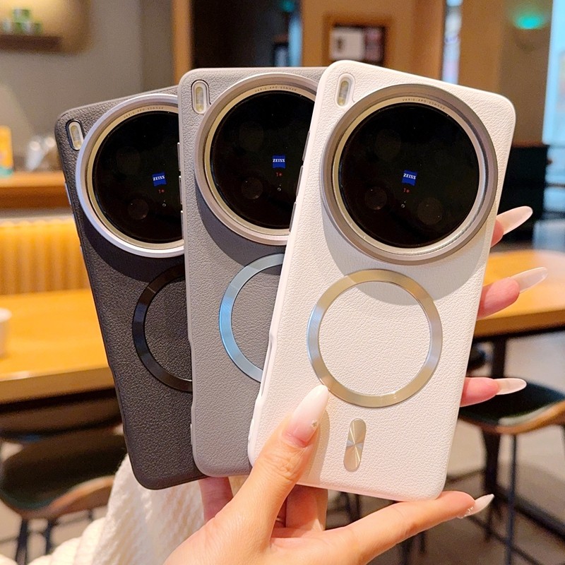 เคสโทรศัพท์แม่เหล็กที่แข็งแกร่งสําหรับ Vivo X300 X200 Pro /mini /Ultra X200S เคสหนังหรูหราเบากรอบเลนส์โลหะพร้อมซิลิโคนอ่อนนุ่มเคสป้องกันการตก