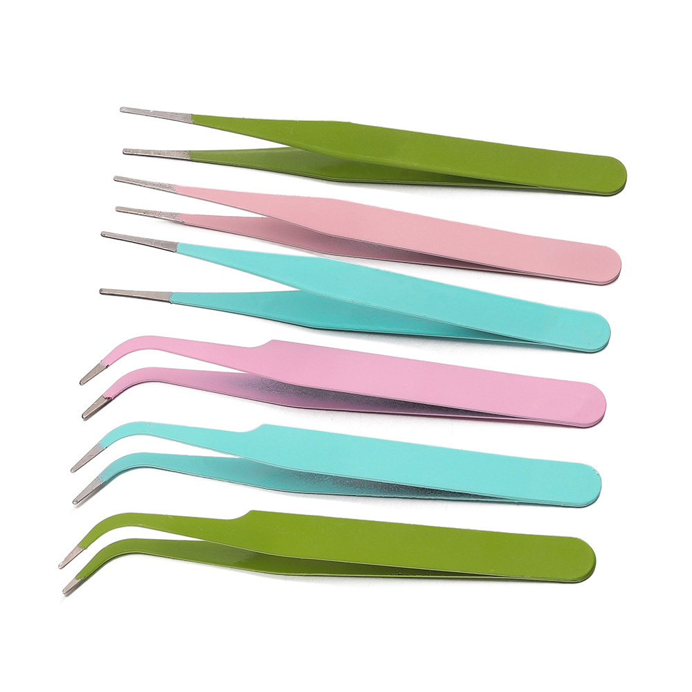 1pcs Colorful Tweezers Repair Tools Beads Nail Art Rhinestones Tools for DIY Handmake Making Craft T