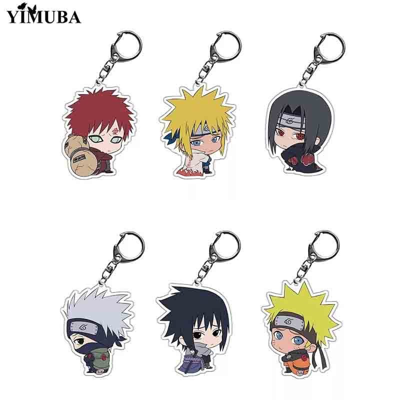 NARUTO Anniem พวงกุญแจ Hatake Kakashi พวงกุญแจ Uzumaki Naruto พวงกุญแจกระเป๋า Charms เครื่องประดับขอ