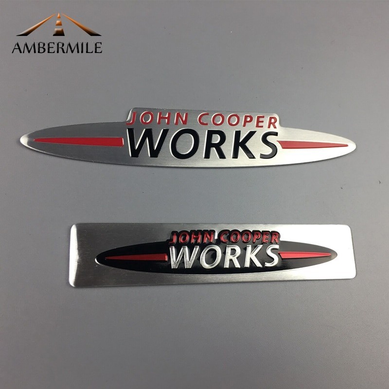 AMBERMILE Mini JCW สติกเกอร์สัญลักษณ์รถสติกเกอร์ Dec สําหรับ Mini Cooper Countryman JCW F56 R56 R60 