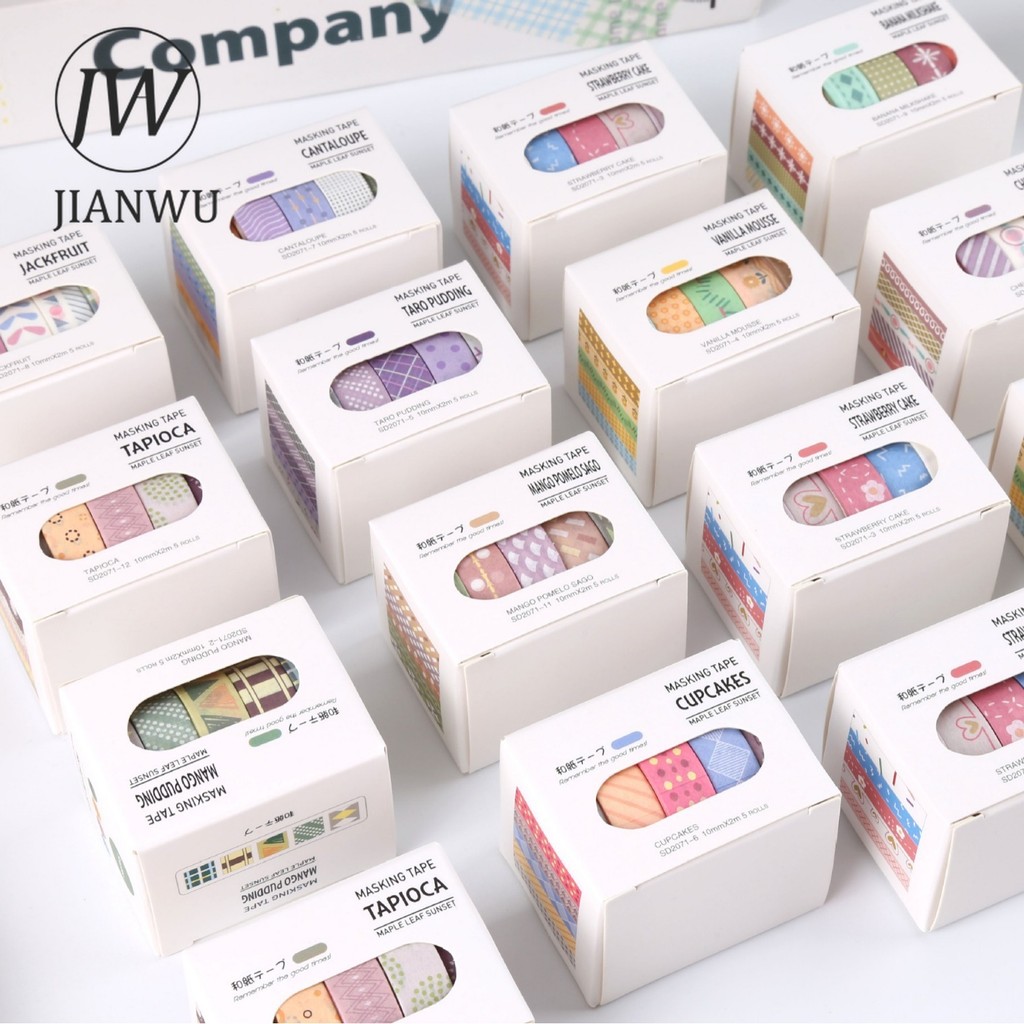 JIANWU 5 ม้วน/เซ็ต Maple Sugar Sunset Series Kawaii