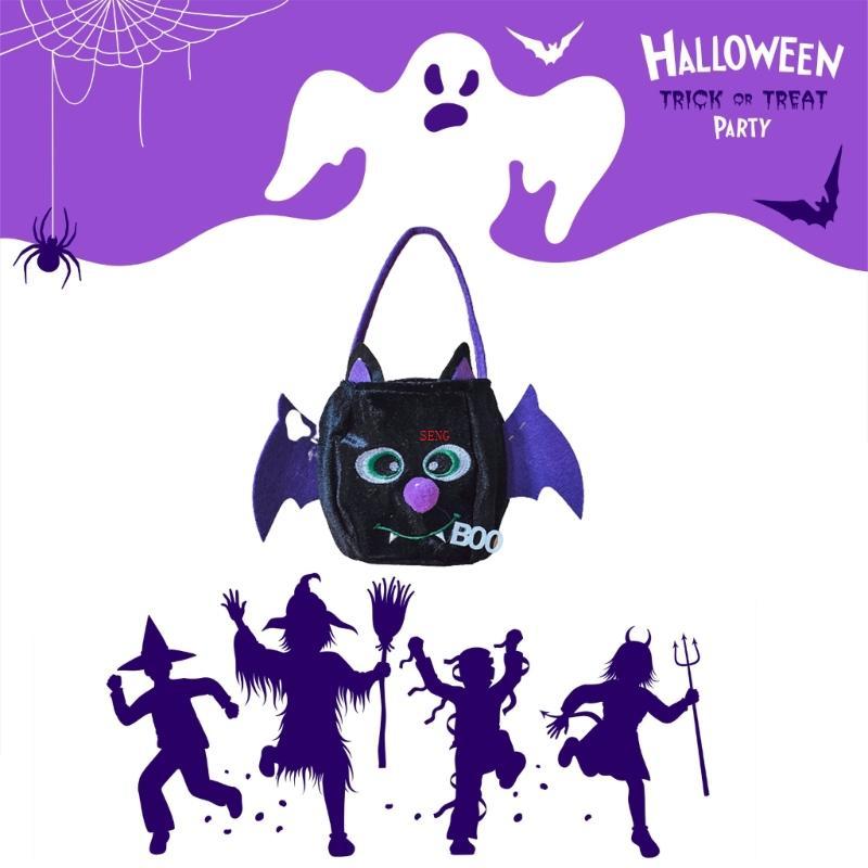 Seng Festive Halloween Candy Bag สําหรับเด็กเก็บขนมหวานพร้อมกระเป๋าถือฟักทองขี้เล่น