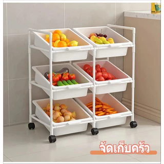 ชั้นวางของ ชั้นวางของพลาสติก 2/3/4ชั้น อเนกประสงค์ พร้อมล้อเลื่อน ชั้นวางของเล่น ชั้นวางของว่าง และของใช้ในบ้าน แข็งแร