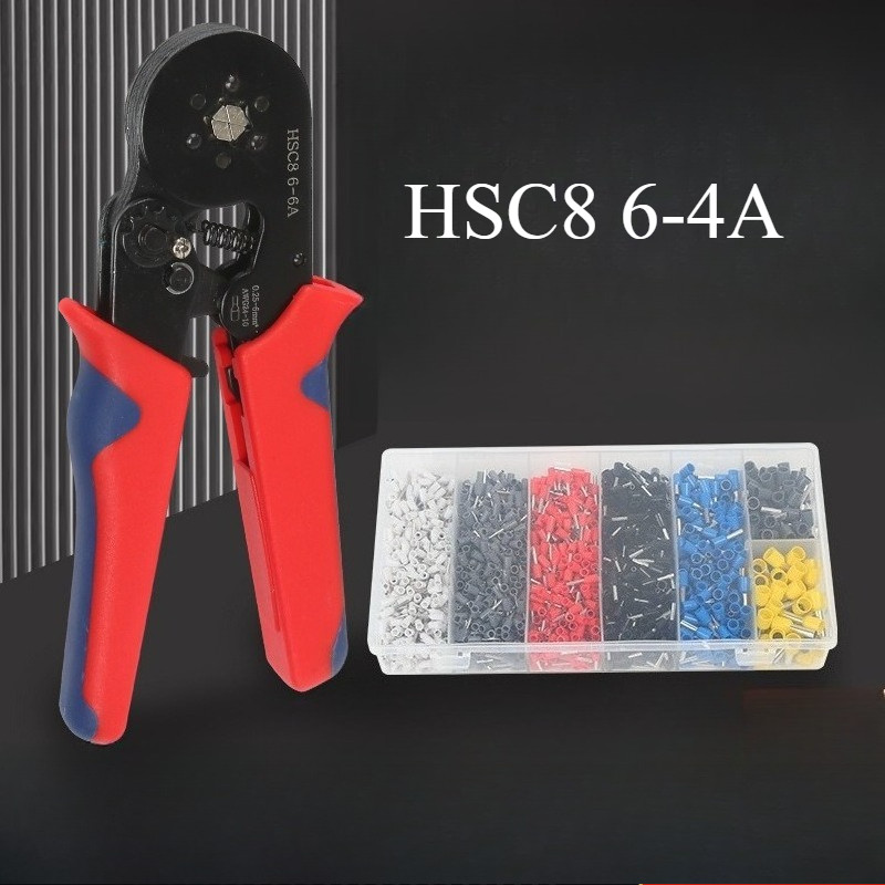 HSC8 6-4A ชุดเครื่องมือจีบ – วงล้อแบบปรับได้ด้วยตนเองพร้อมขั้วต่อสายไฟ 1250 ชิ้น/400 ชิ้น – โปรปัง