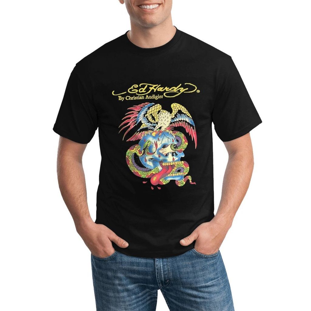 Ed Hardy Casual แฟชั่นที่กําหนดเองเสื้อคอกลมเหมาะสําหรับสวมใส่ทุกวัน