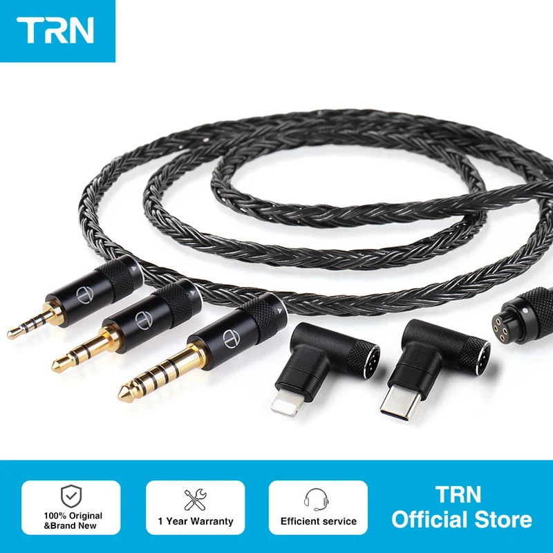 TRN T2 Pro16 Core Silver Plated HIFI หูฟังอัพเกรดขนาด 2.5 5-pin/3.5/4.4/Type C 5-pin/QDC//MMCX/0.75/
