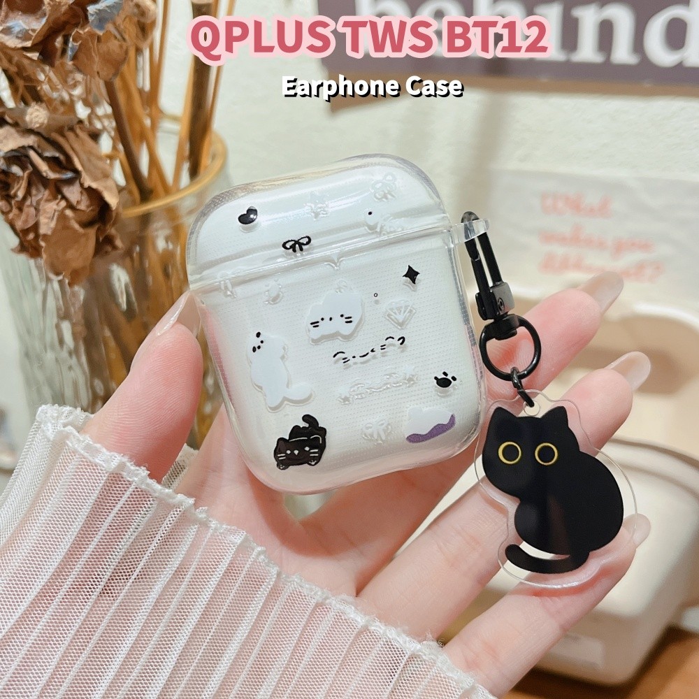 คุณภาพสูงสําหรับ QPLUS TWS BT12 Case เคสหูฟังลายการ์ตูนน่ารักปลอกซิลิโคนอ่อนนุ่ม