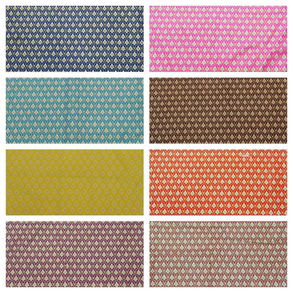 ผ้าคอตตอล100%ลายไทยพิมพ์ทอง ลายไทยหน้า40" ขายเป็นเมตร ราคา 125/เมตร