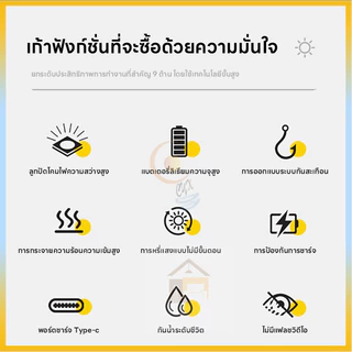 โคมไฟแคมป์ปิ้ง พลังงานแสงอาทิตย์ ไฟแคมป์ปิ้ง Solar Light ไฟเต็นท์ LED มัลติฟังก์ชัน สามารถปรับได้4โหมด กันน้ำType-C