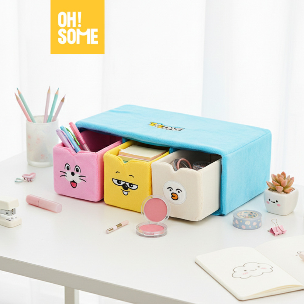 OHSOME x Zizone ลิ้นชักเก็บของแนวนอน 3 ช่อง Zizone Plush Drawer
