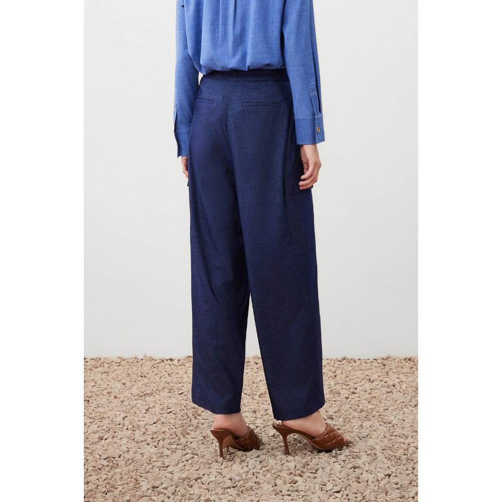 G2000 กางเกงขายาวสำหรับผู้หญิง Wide leg ทรง Wide leg รุ่น 5626123778 สีเดนิม - รูปที่ 2