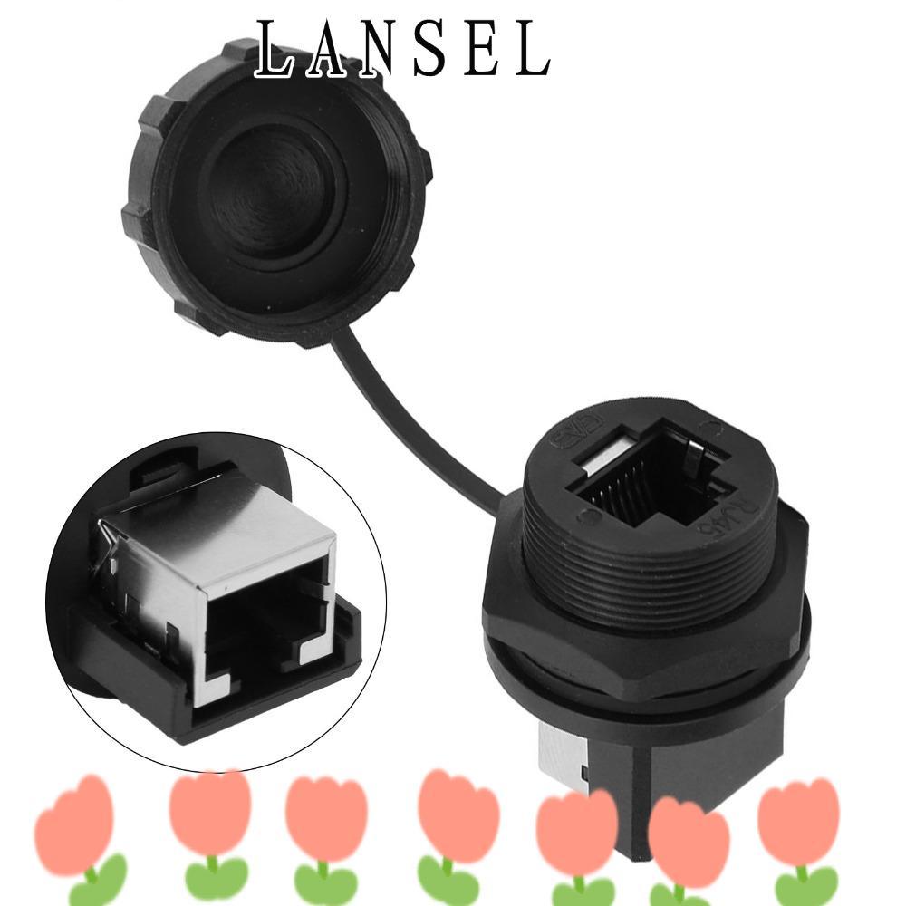 LANSEL1 ขั้วต่อ RJ45 2 ชิ้น, อะแดปเตอร์ RJ45 กันน้ํา IP67, ทนทาน RJ45-180° สายมาตรฐานขั้วต่อ 180 องศ