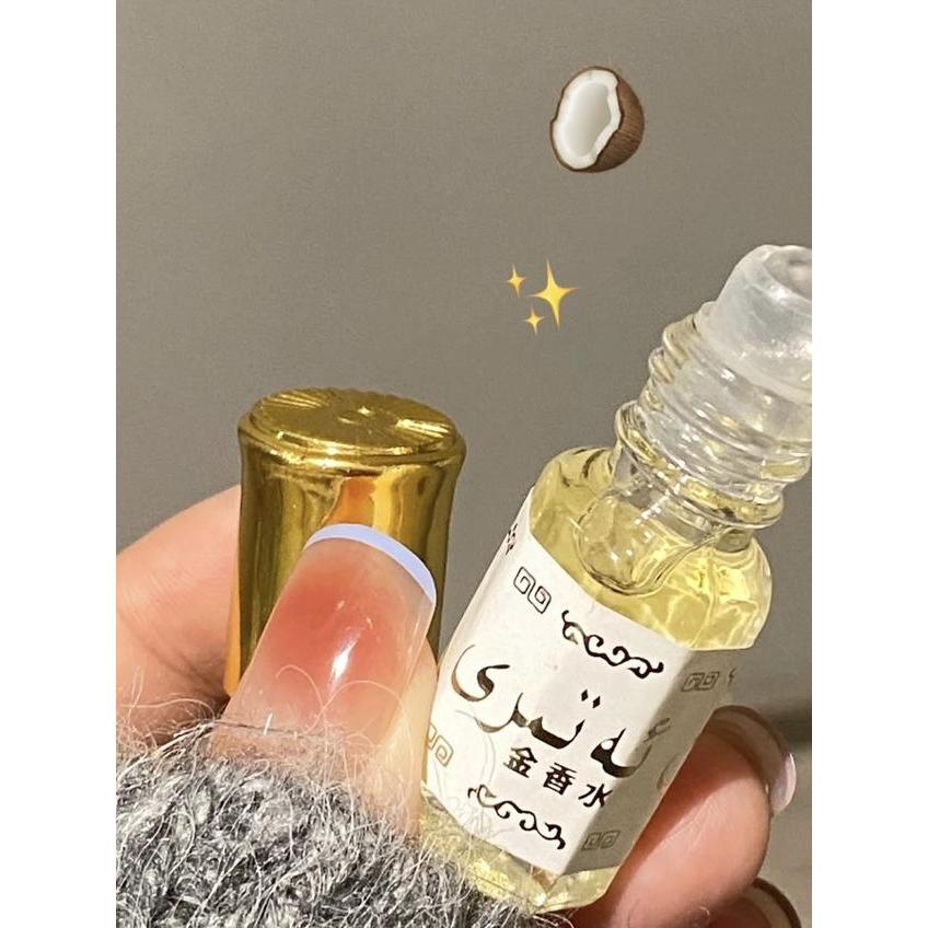Spot Goods#Pakistan Gold Perfume Saudi Arabia Floral Fruit Small Perfume Roll-on for Women and Men A