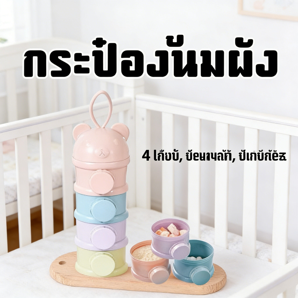 ด้านข้างเปิดฝาปิดผนึกกระป๋องนมผงสามารถออกไปพกพาชั้นสะดวกเด็กนมผงกล่อง
