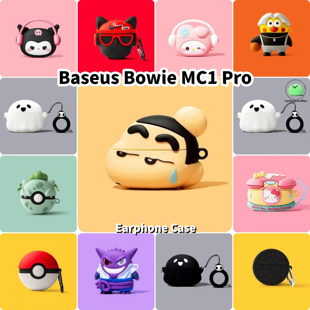 In StockFor Baseus Bowie MC1 Pro Case Casing Soft Silicone Funny Cartoon Headphone Case NO.2