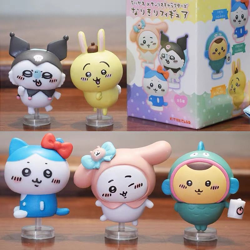 Self Deprecating Bear Chiikawa Blind Box Figurine, Kuromi Melody Usashi Ugly Fish Model Doll