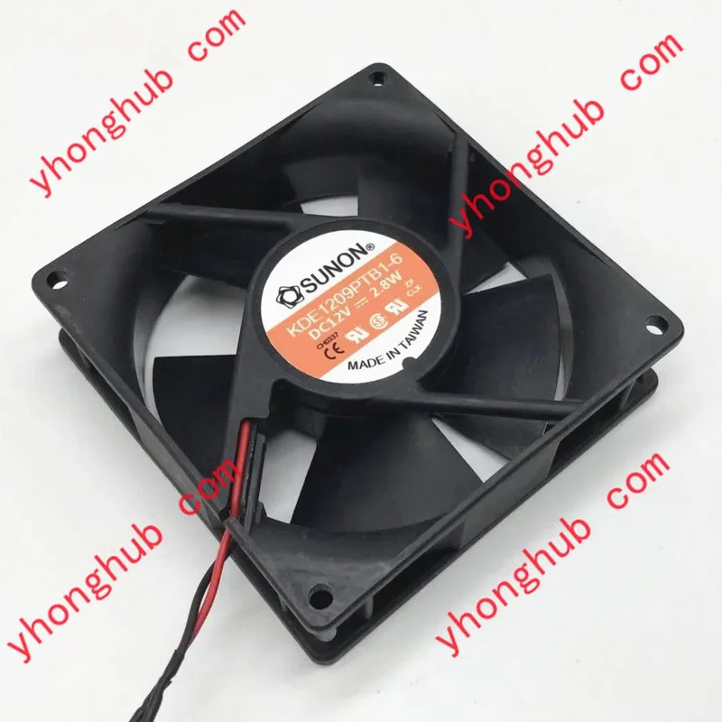 SUNON KDE1209PTB1-6 DC 12V 2.8W 2 สาย 90x90x25mm พัดลมระบายความร้อนเซิร์ฟเวอร์